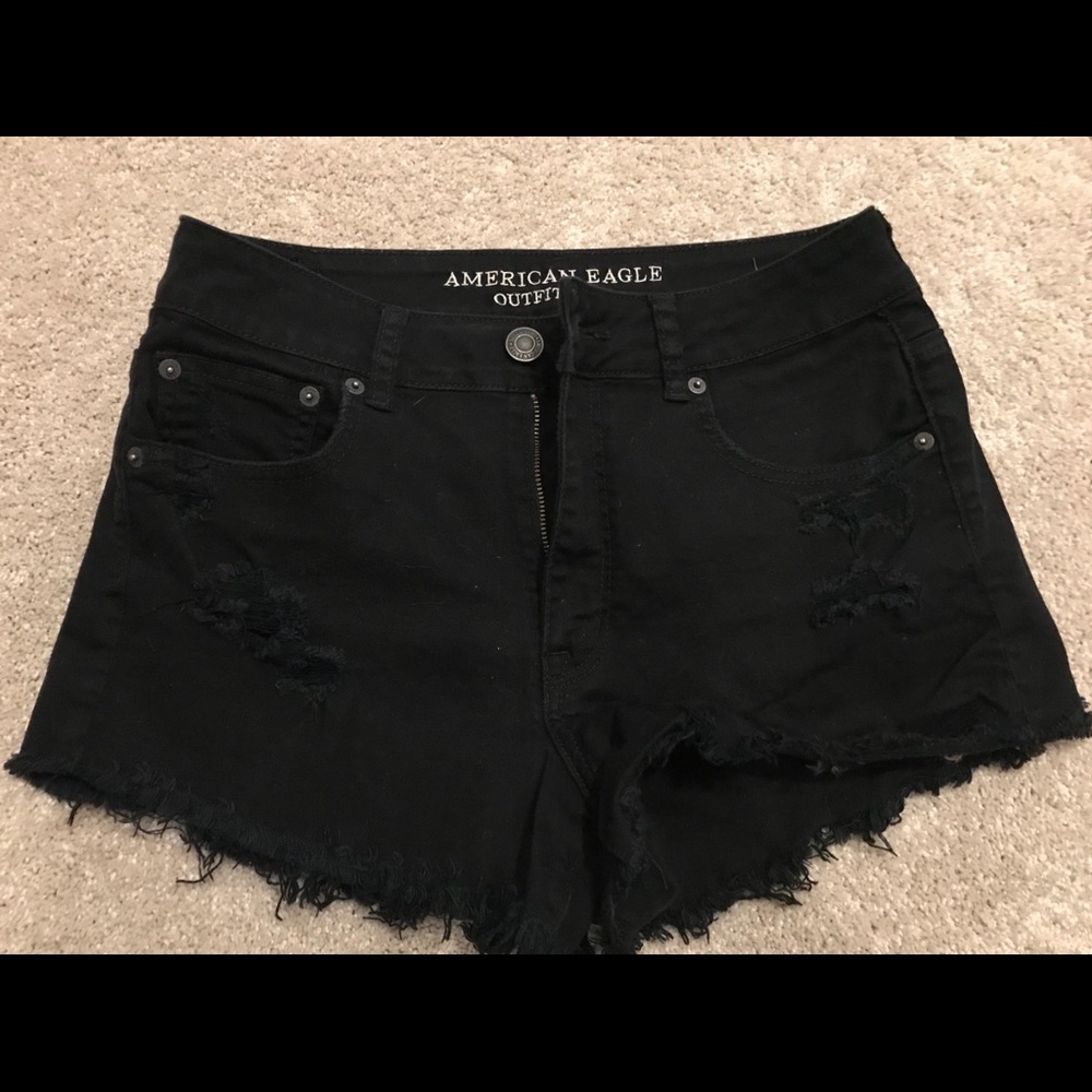 American Eagle black jean shorts